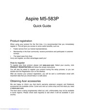 Acer Aspire M5-583P Quick Manual