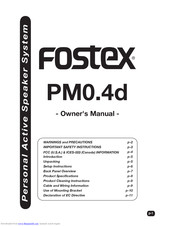 Fostex PM0.4d Owner's Manual