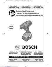 BOSCH 26618 Operating/Safety Instructions Manual