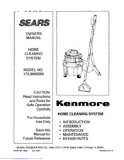 KENMORE Sears 175.8690090 Hom? cleaning system Owner's Manual