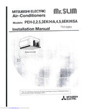 Mitsubishi Mr.Slim PEH-4EKHSA Installation Manual