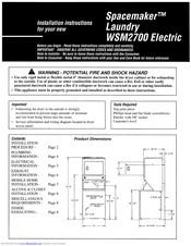 Ge Spacemaker WSM2700 Installation Instructions Manual
