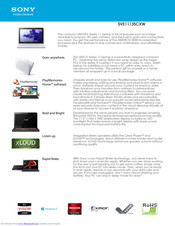 Sony SVE11135CXW Specification Sheet