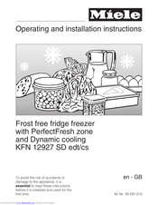 Miele KFN 12927 SD cs Operating And Installation Instruction