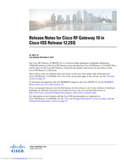 Cisco RF Gateway 10 Release Notes