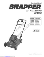 SNAPPER 7800604 Operator's Manual