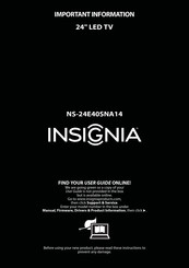 Insignia NS-32D20SNA14 Important Information Manual