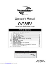 Tecumseh OV358EA Operator's Manual