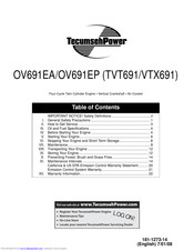 Tecumseh OV691EA Operator's Manual
