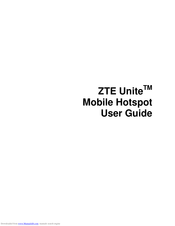 zte Unite Mobile Hotspot User Manual