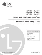 LG Centric 42LP645H Commercial Mode Setup Manual