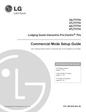 LG Centric 42LT777H Commercial Mode Setup Manual