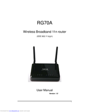 MSI RG70A - Wireless-N 2T2R Broadband Router User Manual