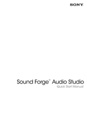 Sony Sound Forge - Sound Forge Audio Studio 8 Quick Start Manual