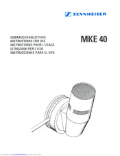Sennheiser MKE 40-P Instructions For Use Manual