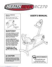 Healthrider Rc270 User Manual