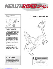 Healthrider R850x Bike User Manual