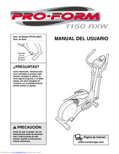 ProForm 1150 Rxw Manual Del Usuario