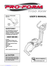 ProForm 1150 Rxw Manual