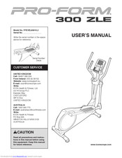 ProForm 300 Zle Elliptical User Manual