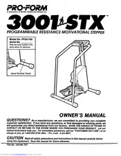 ProForm 3001 Stx Stepper Owner's Manual