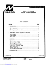 NAPCO PRO410 Operating Instructions Manual