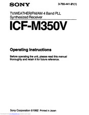 Sony ICF-M35OV Operating Instructions Manual