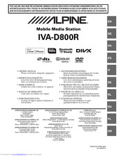 Alpine IVA-D800R Owner's Manual