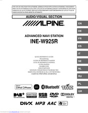 Alpine INE-W925R Quick Reference Manual