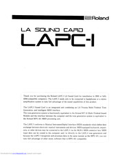 Roland LAPC-I Owner's Manual