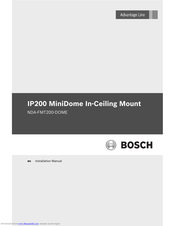 Bosch NDA-FMT200-DOME Installation Manual