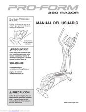 ProForm 380 Razor Elliptical Manual Del Usuario