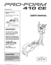 Pro-Form 410 Ce Elliptical Manual
