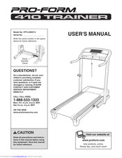 Pro-Form 410 Treadmill Trainer User Manual