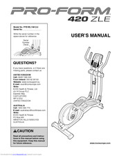 Pro-Form 420 Zle Elliptical Manual