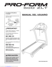 ProForm 500 Zlt Treadmill Manual Del Usuario