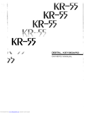 Roland KR-55 Owner's Manual