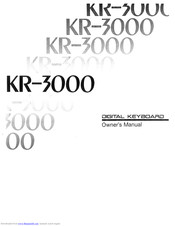 Roland KR-3000 Owner's Manual