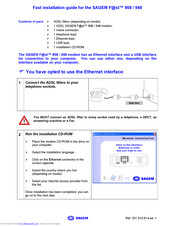 Sagem 908 Fast Installation Manual