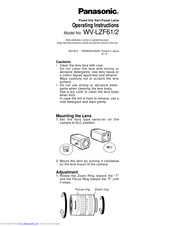 Panasonic WV-LZF61/2 Operating Instructions