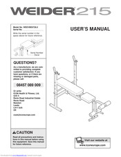 Weider 215 Bench User Manual