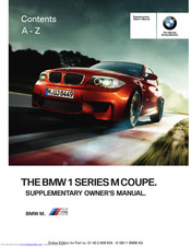 BMW 1-Series M Coupe Owner's Manual