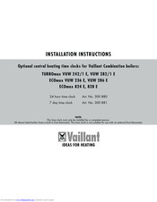 Vaillant ECOmax VUW 236 E Installation Instructions Manual