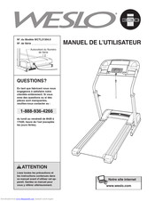 Weslo 330i Treadmill Manuel De L'utilisateur