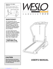 Weslo Cadence 1020 Treadmill User Manual