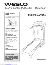 Weslo Cadence 21.0 Cwl Treadmill Manual