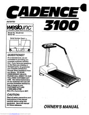 Weslo Cadence 3100 Manual