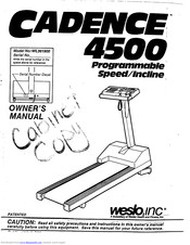 Weslo Cadence 4500 Owner's Manual