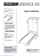 Weslo Cadence 45 Treadmill User Manual