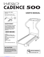Weslo Cadence 500 Treadmill User Manual